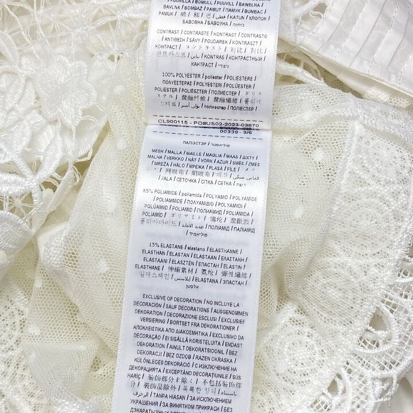 Guess Jolene White Lace Button Front Duster XS Top Tunic Empire Waist - Picture 11 of 12